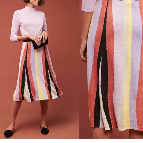 Anthropologie Dresses & Skirts - Anthropologie Laia shimmer striped skirt small new